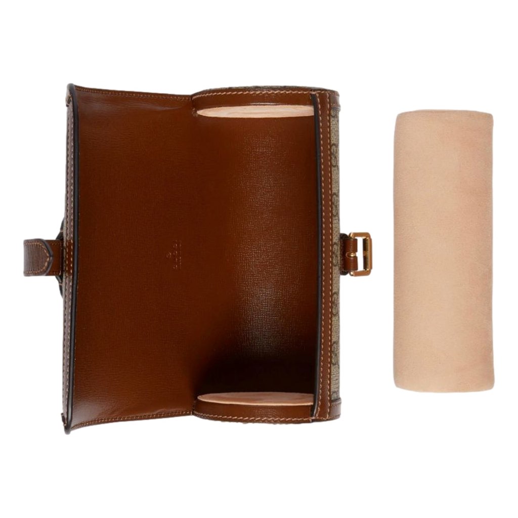Gucci Gucci GG Supreme Canvas Leather Beige Brown Watch Case - Detail 2