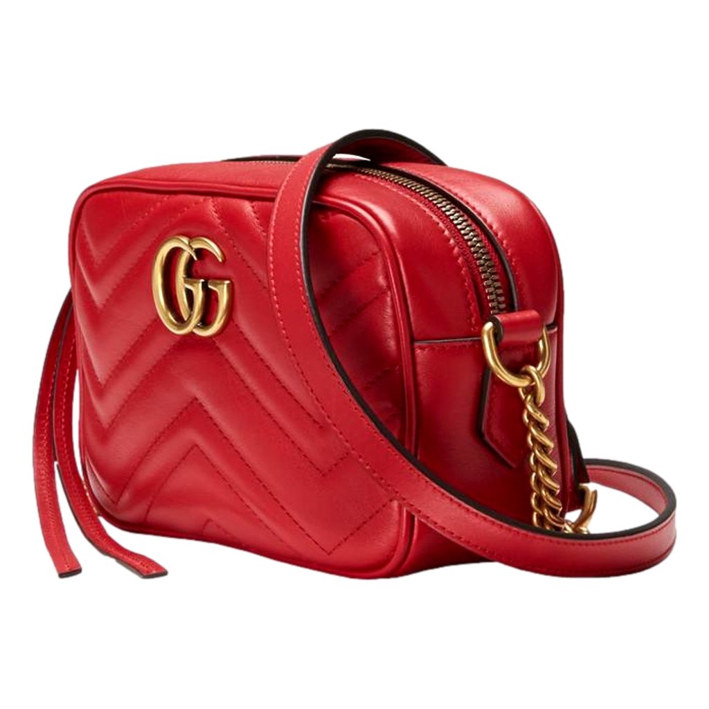 Gucci Gucci GG Marmont Matelass√© Red Leather Crossbody Mini Bag - 4