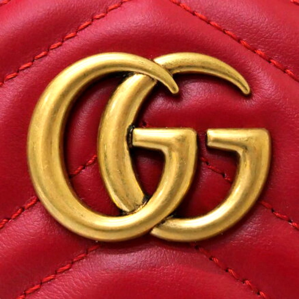 Gucci Gucci GG Marmont Matelass√© Red Leather Crossbody Mini Bag - Detail 1