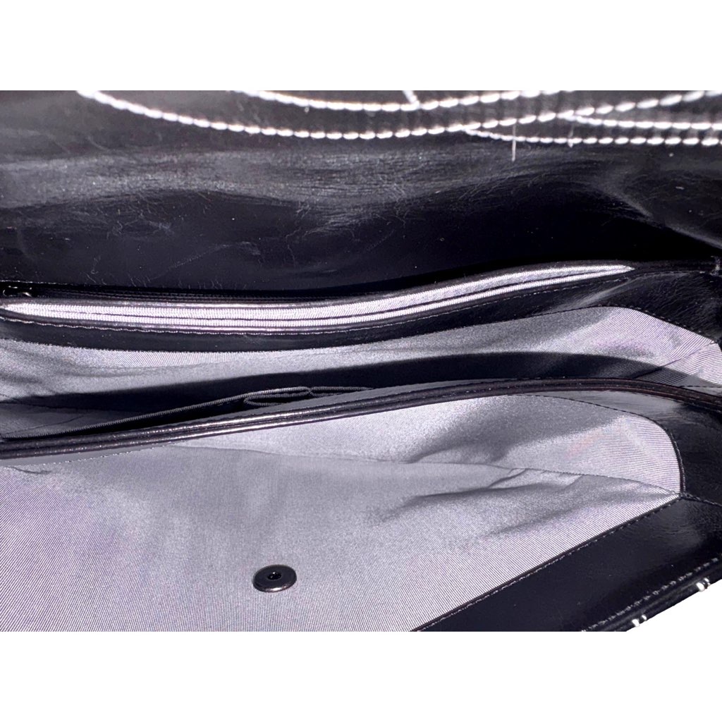 Chanel Chanel White Vertical Stitch Black Flap Bag - Image 10