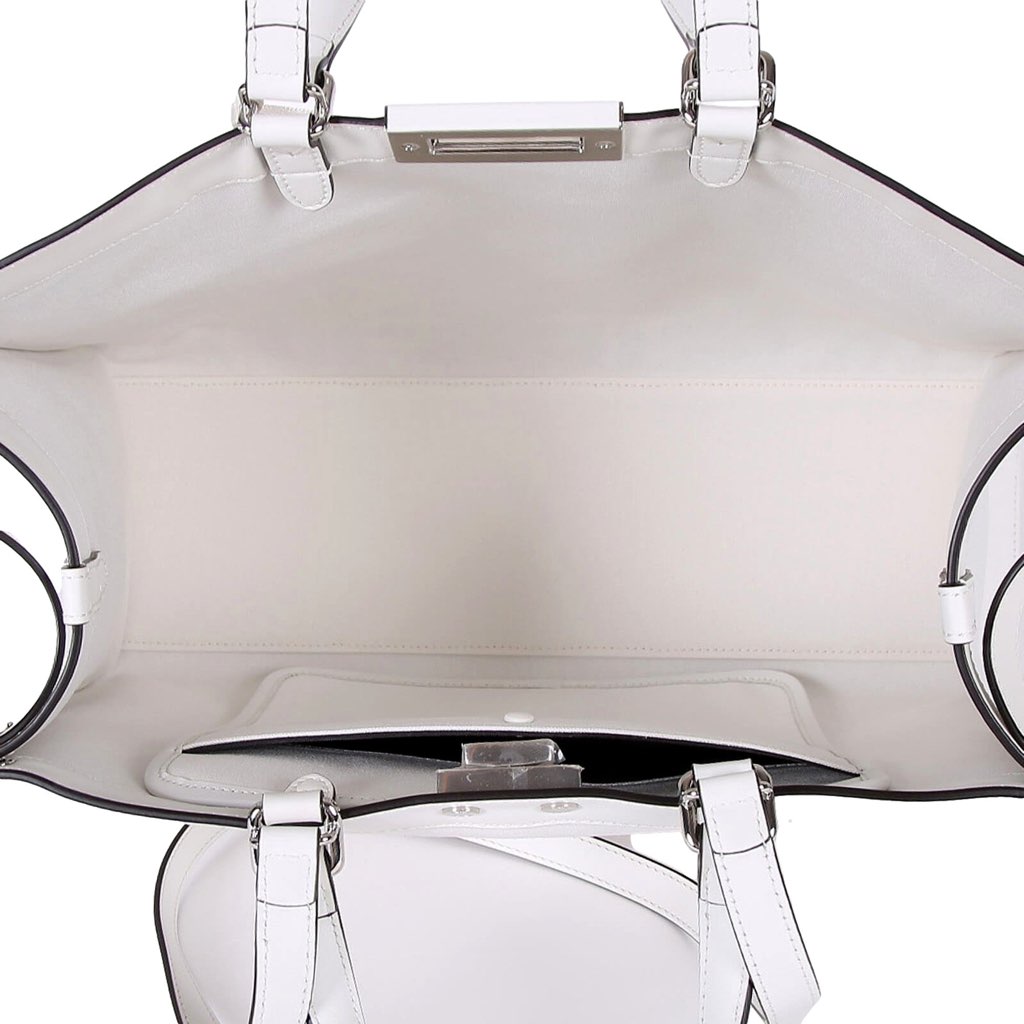 Fendi Fendi FF Canvas Leather Black and White Turn Lock X-Tote - Detail 1