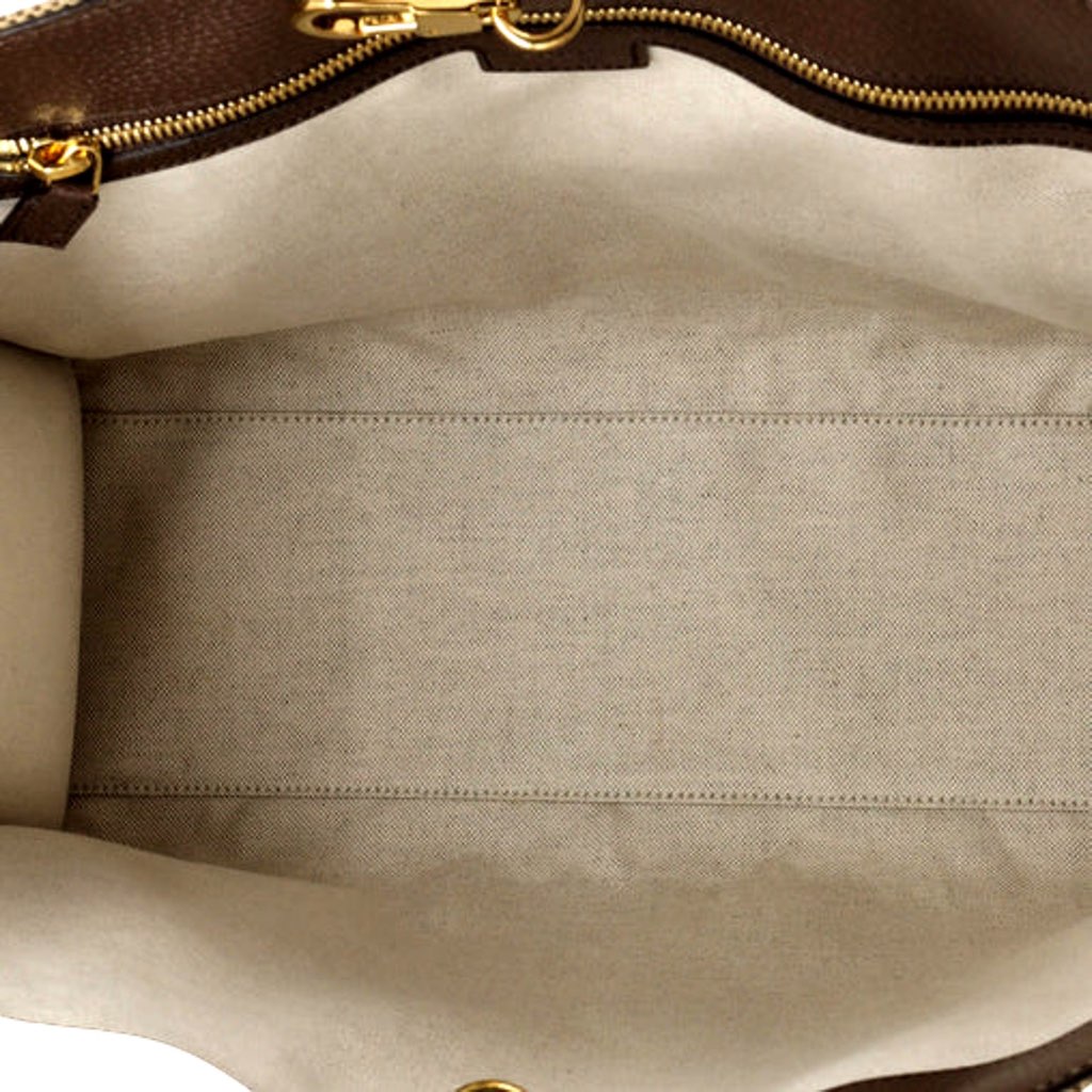 Gucci Gucci Beige Brown Canvas Jumbo GG Tote Bag Web Stripe Shoulder Strap - Detail 1