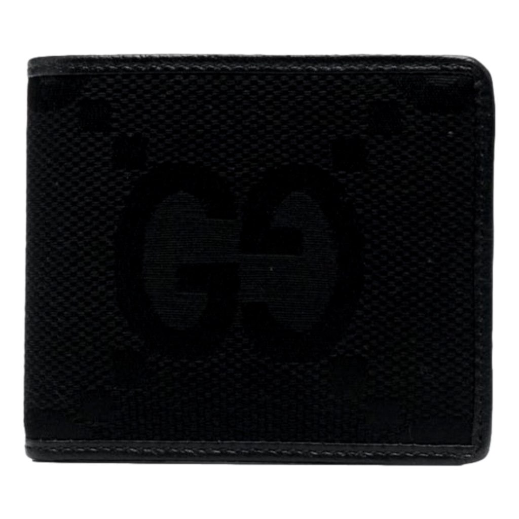Gucci Gucci Jumbo GG Canvas Leather Black Bifold Wallet