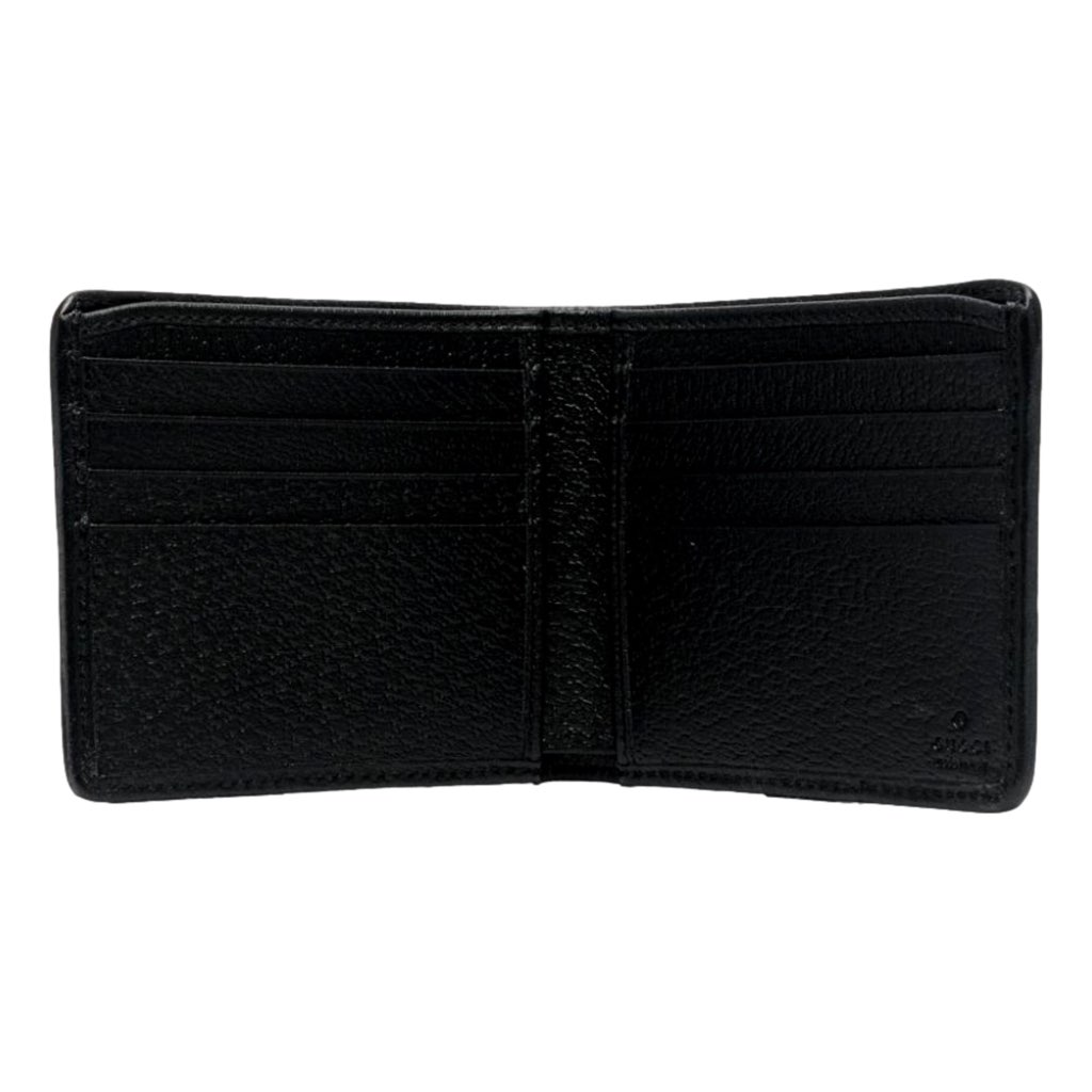 Gucci Gucci Jumbo GG Canvas Leather Black Bifold Wallet - Back view