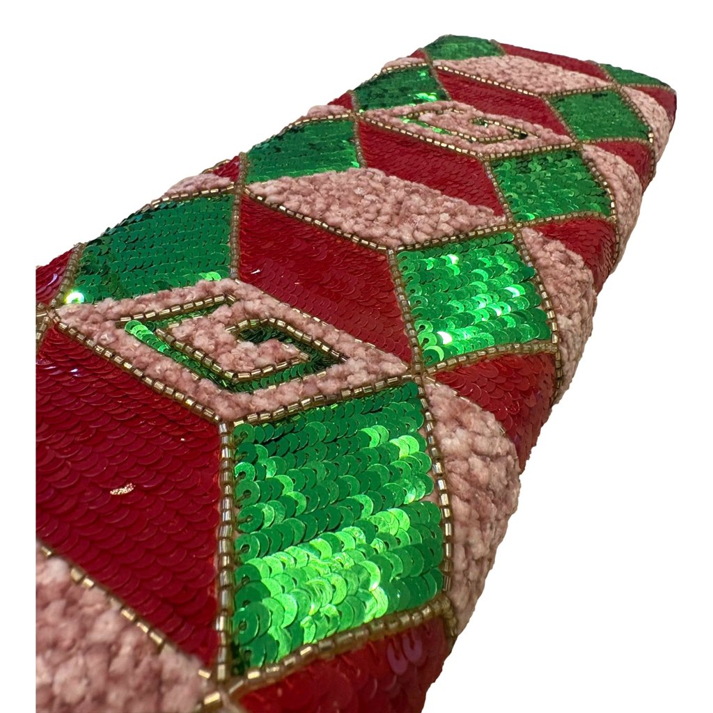 Gucci Gucci Broadway Embellished Sequins and Crystals Red Green Pink Chain Shoulder Bag Clutch - Side view