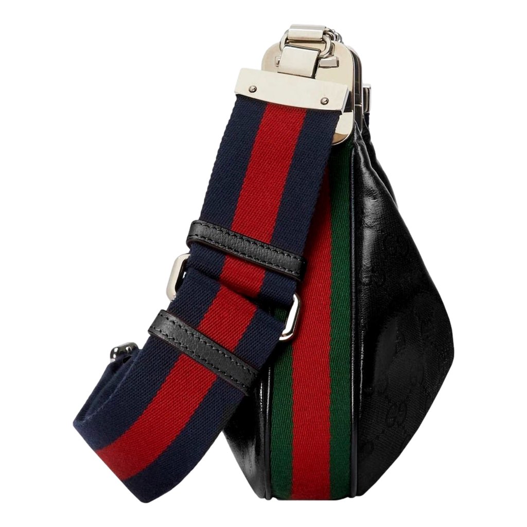 Gucci Gucci Attache Web Stripe Small Shoulder Bag Black Leather - Detail 1