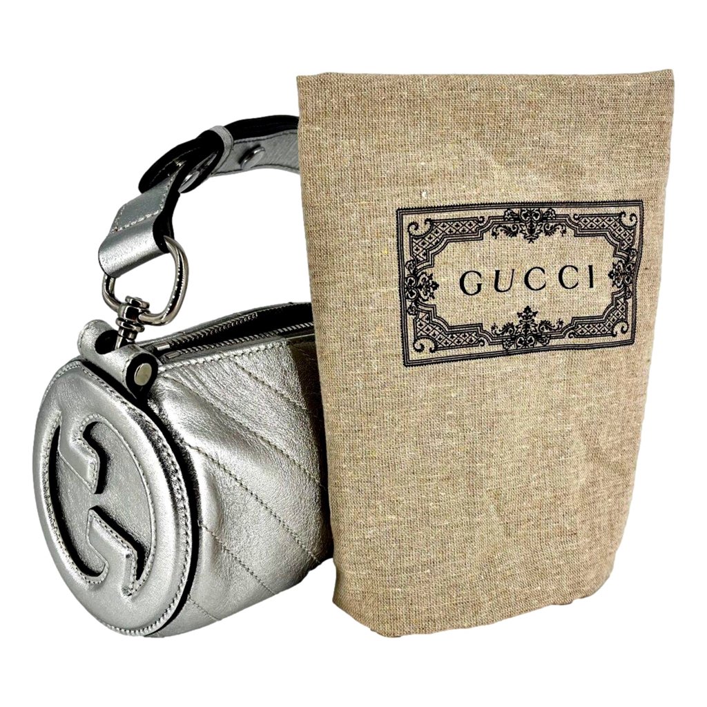 Gucci Gucci Blondie Mini Shoulder Bag in Metallic Silver Leather - Image 10
