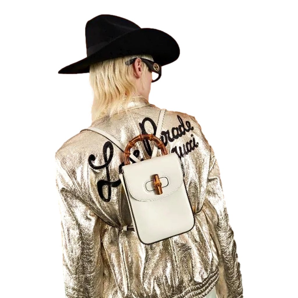 Gucci Gucci Bamboo Mini Handbag Top Handle Bag in Cream Leather - Image 10