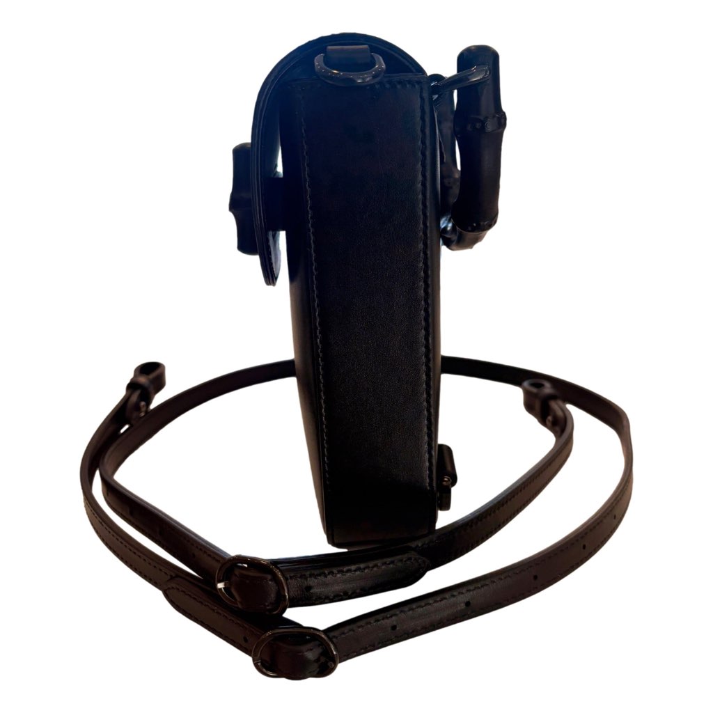 Gucci Gucci Bamboo 1947 Mini Handbag Top Handle Bag in Black Leather - Detail 1