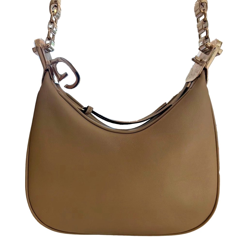 Gucci Gucci Attach√© Small Shoulder Bag Beige Leather - Back view