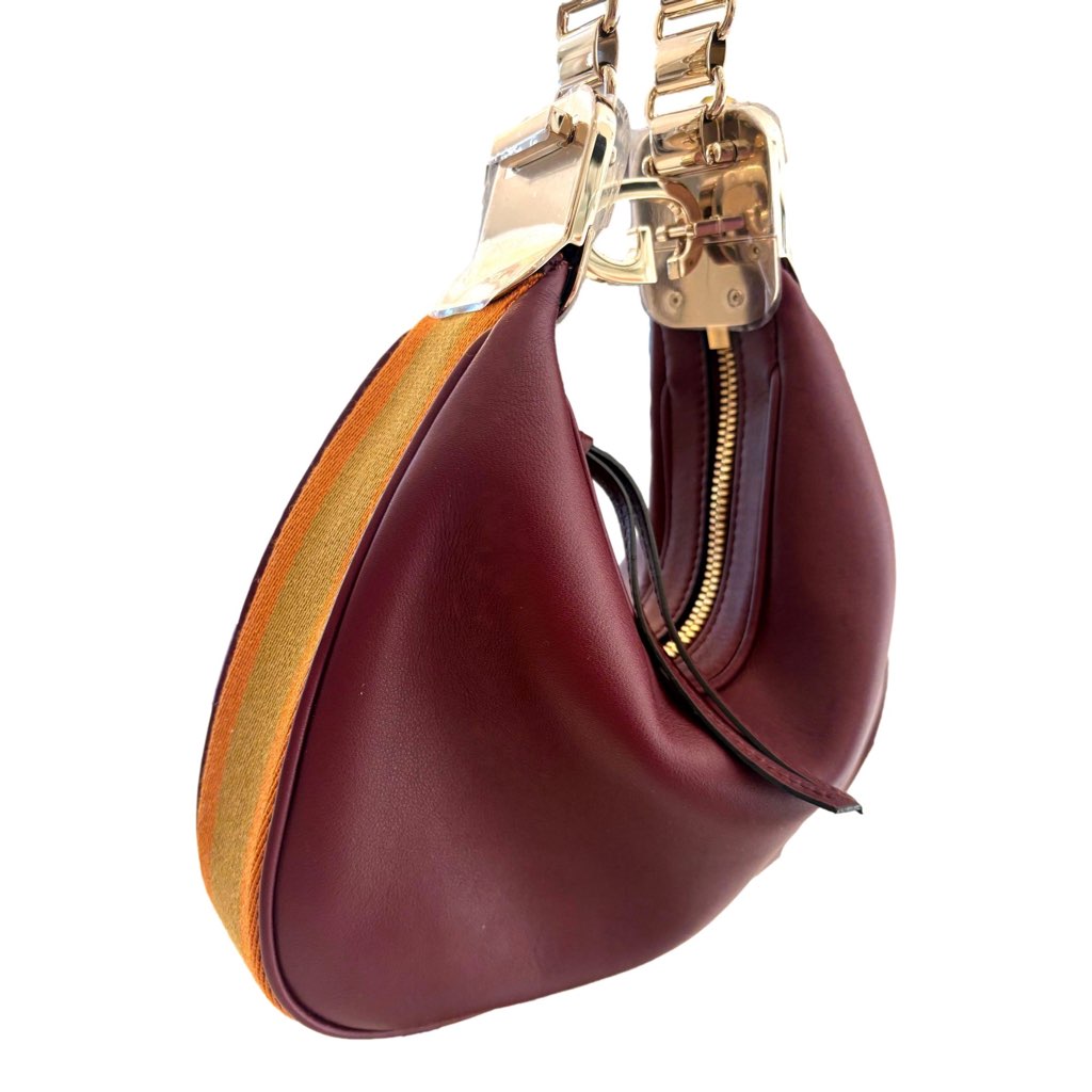 Gucci Gucci Attach√© Small Shoulder Bag Burgundy Leather - Side view