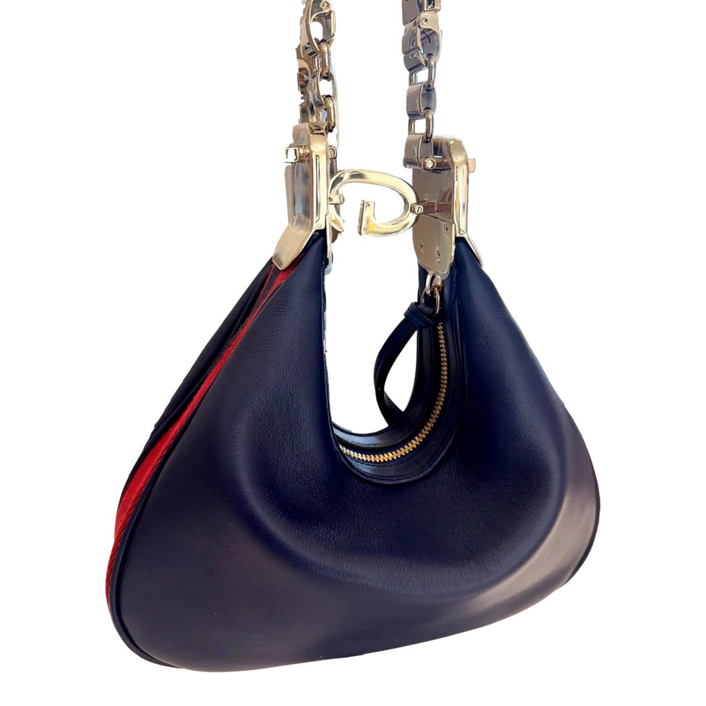 Gucci Gucci Attach√© Small Shoulder Bag Navy Leather