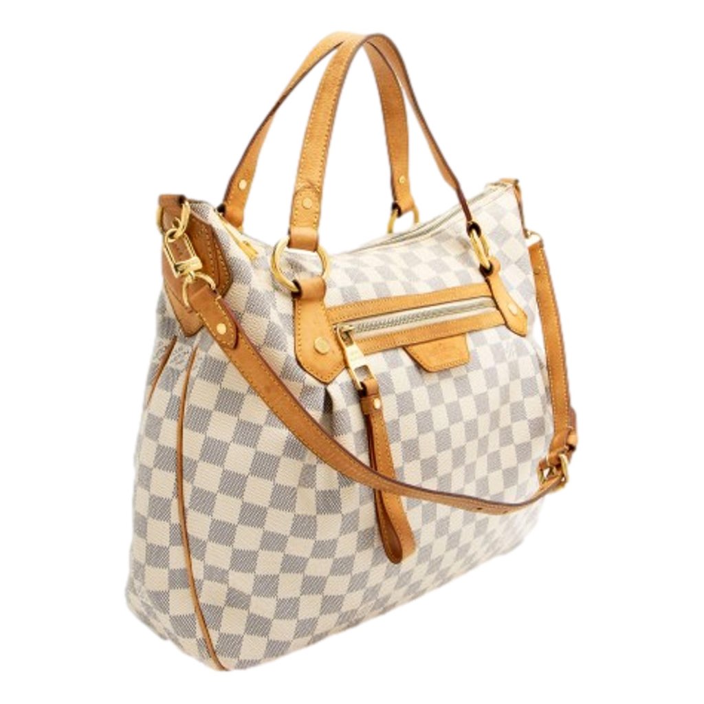 Louis Vuitton Louis Vuitton Damier Azur Evora MM Tote Handbag - Back view