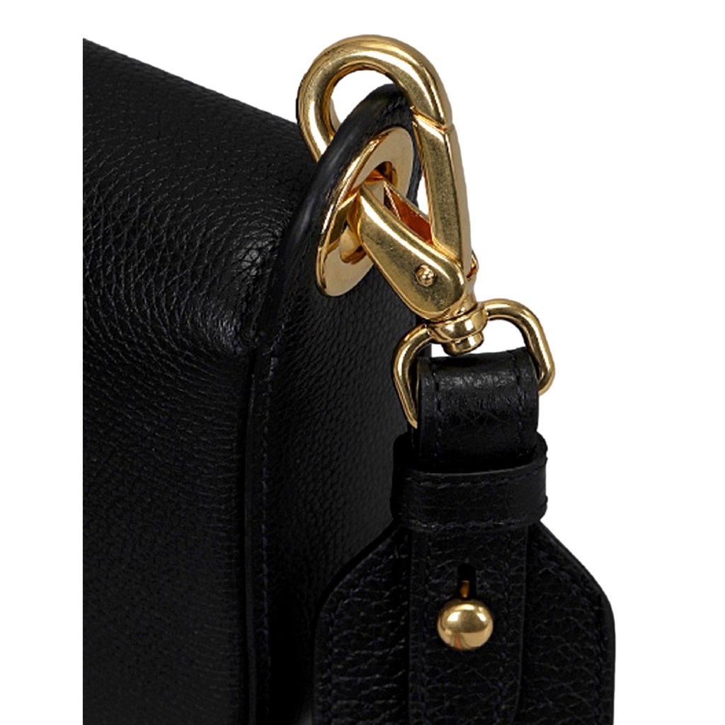 Prada Prada Milano Black Small Leather Crossbody Bag Web Stripe Strap - Detail 2