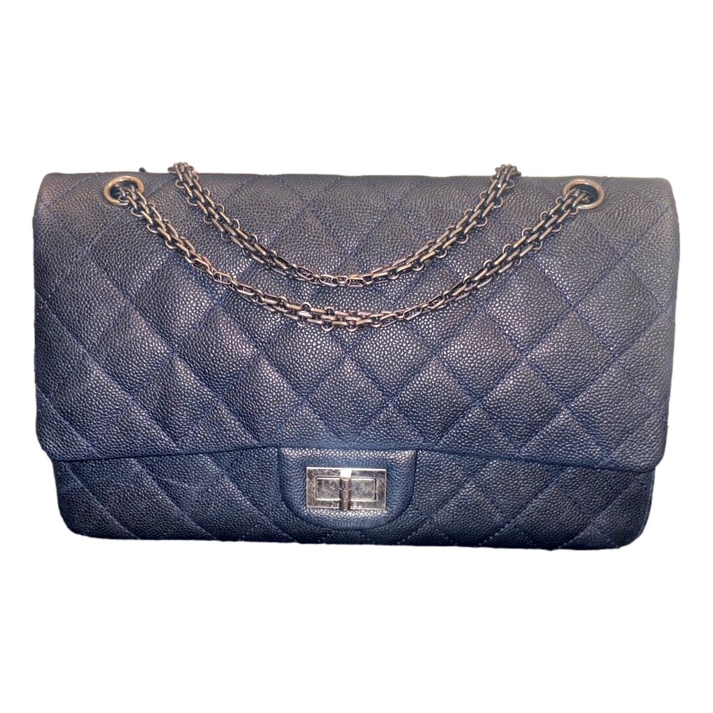 Chanel Chanel Reissue 2.55 Flap Bag Quilted Caviar 226 Navy - Side view