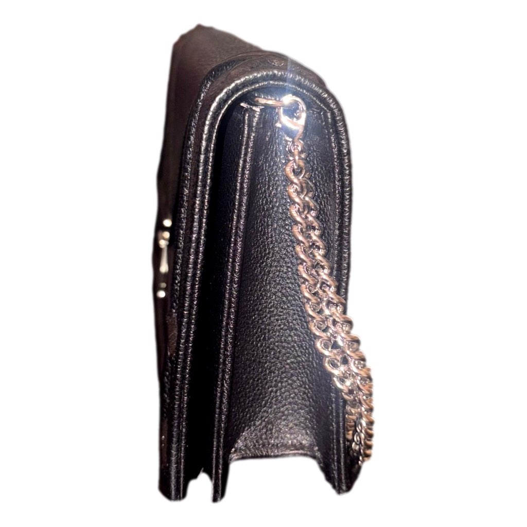 Dior Dior Black Calfskin Leather Diorama Wallet on Chain - Side view