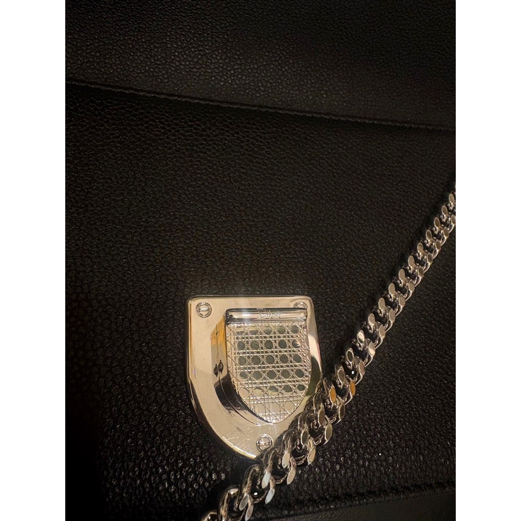 Dior Dior Black Calfskin Leather Diorama Wallet on Chain - Detail 2