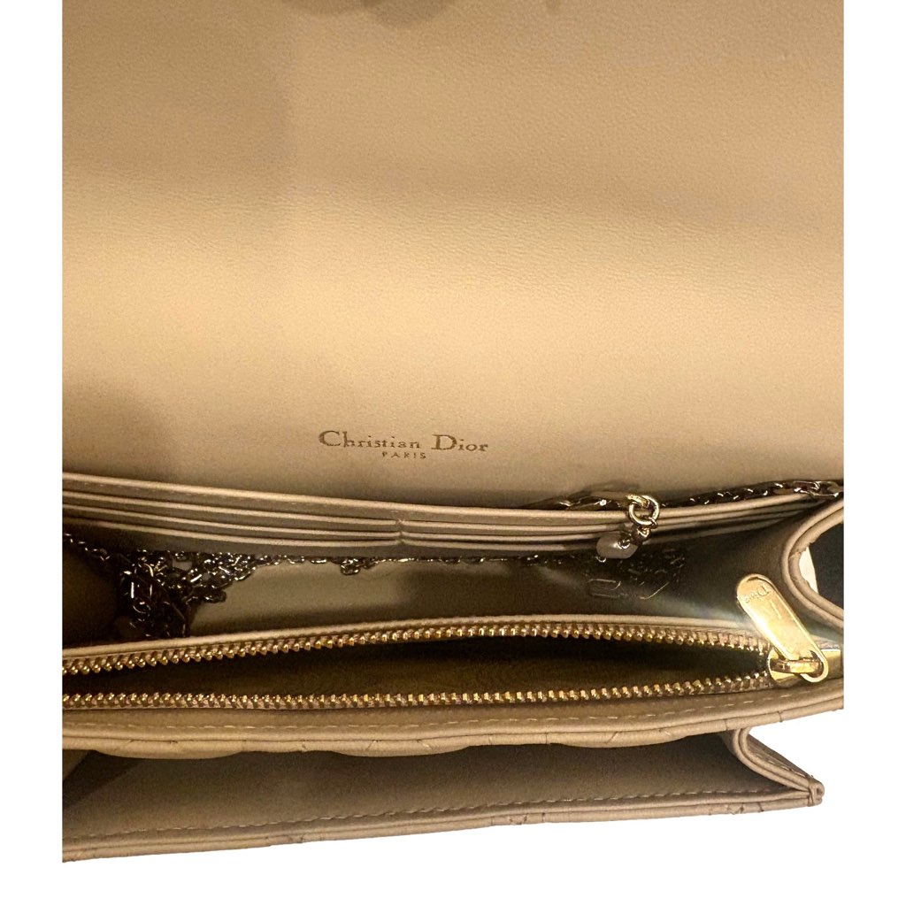 Dior My Dior Daily Pouch with Chain Powder Beige Cannage Lambskin - Image 13