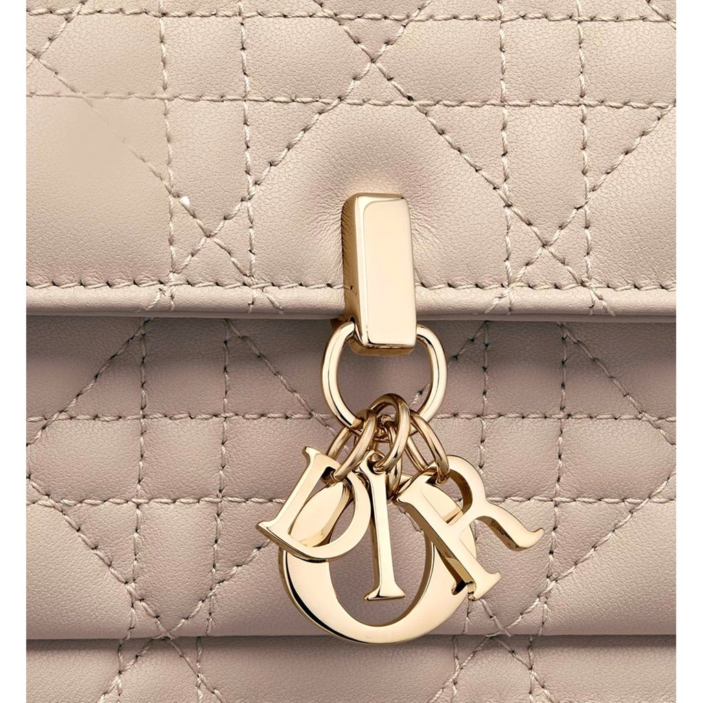 Dior My Dior Daily Pouch with Chain Powder Beige Cannage Lambskin - 4