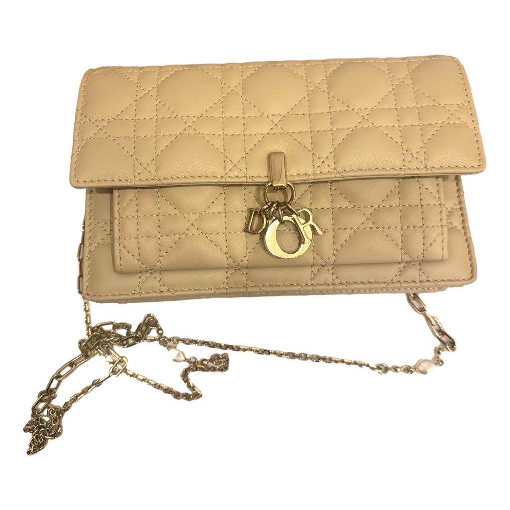 Dior My Dior Daily Pouch with Chain Powder Beige Cannage Lambskin - Detail 2