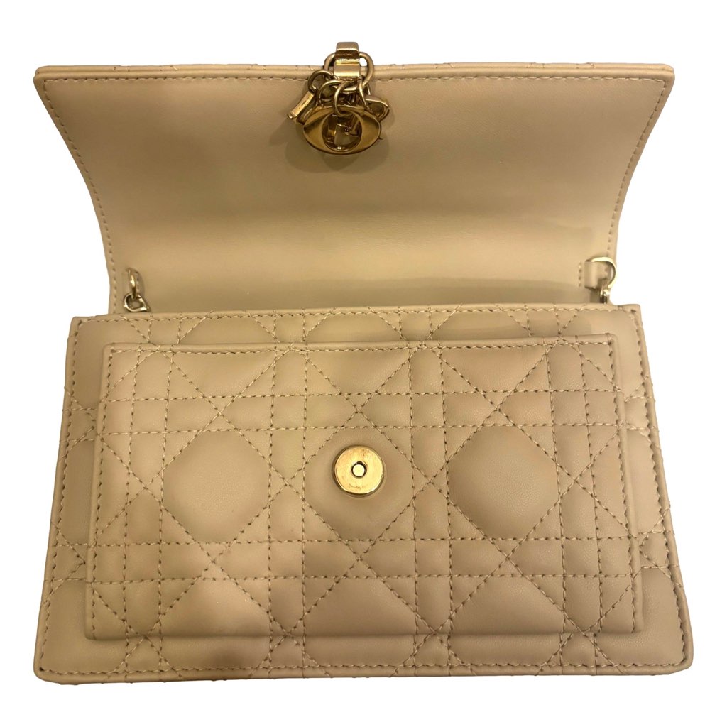 Dior My Dior Daily Pouch with Chain Powder Beige Cannage Lambskin - Image 12