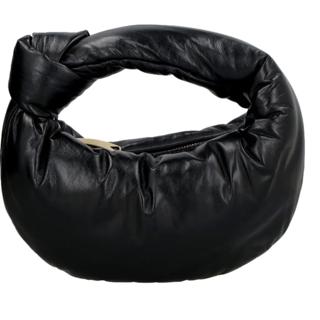 Bottega Veneta Jodie Mini Padded Top-Handle Handbag Black Nappa Leather Black Leather Never worn, with tag - Front View