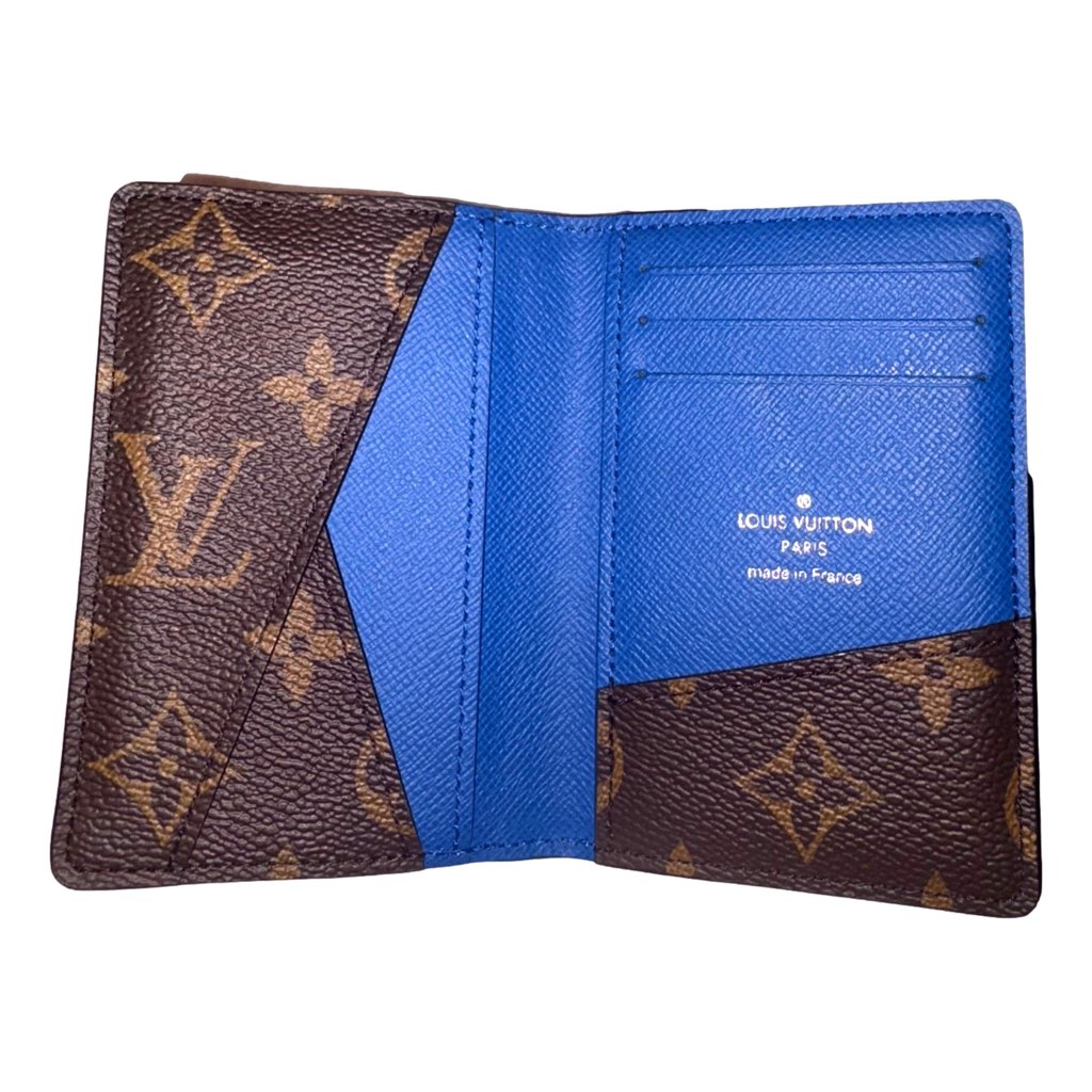 Louis Vuitton Louis Vuitton Monogram Macassar Pocket Organizer Card Case Wallet Blue Brown - 4