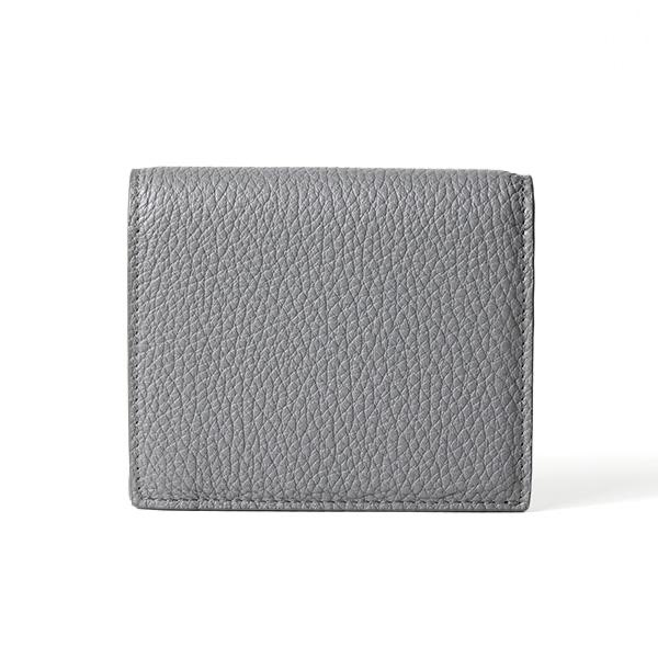 Prada Prada Marmo Marble Grey Vitello Daino Leather Silver Triangle Logo Bifold Wallet - Side view