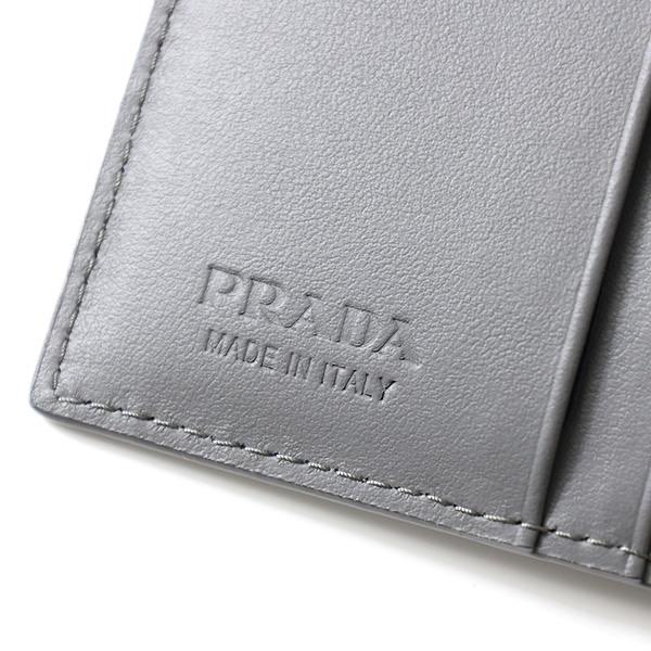 Prada Prada Marmo Marble Grey Vitello Daino Leather Silver Triangle Logo Bifold Wallet - Detail 1