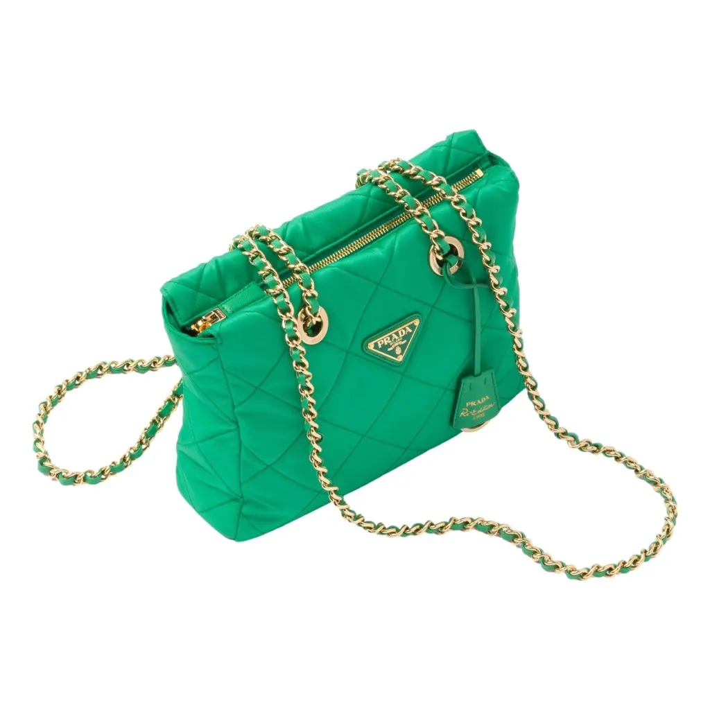 Prada Re-Edition Menta Green 1995 Cha√Æne Re-Nylon Tote Bag Green Never worn, with tag - Inside View