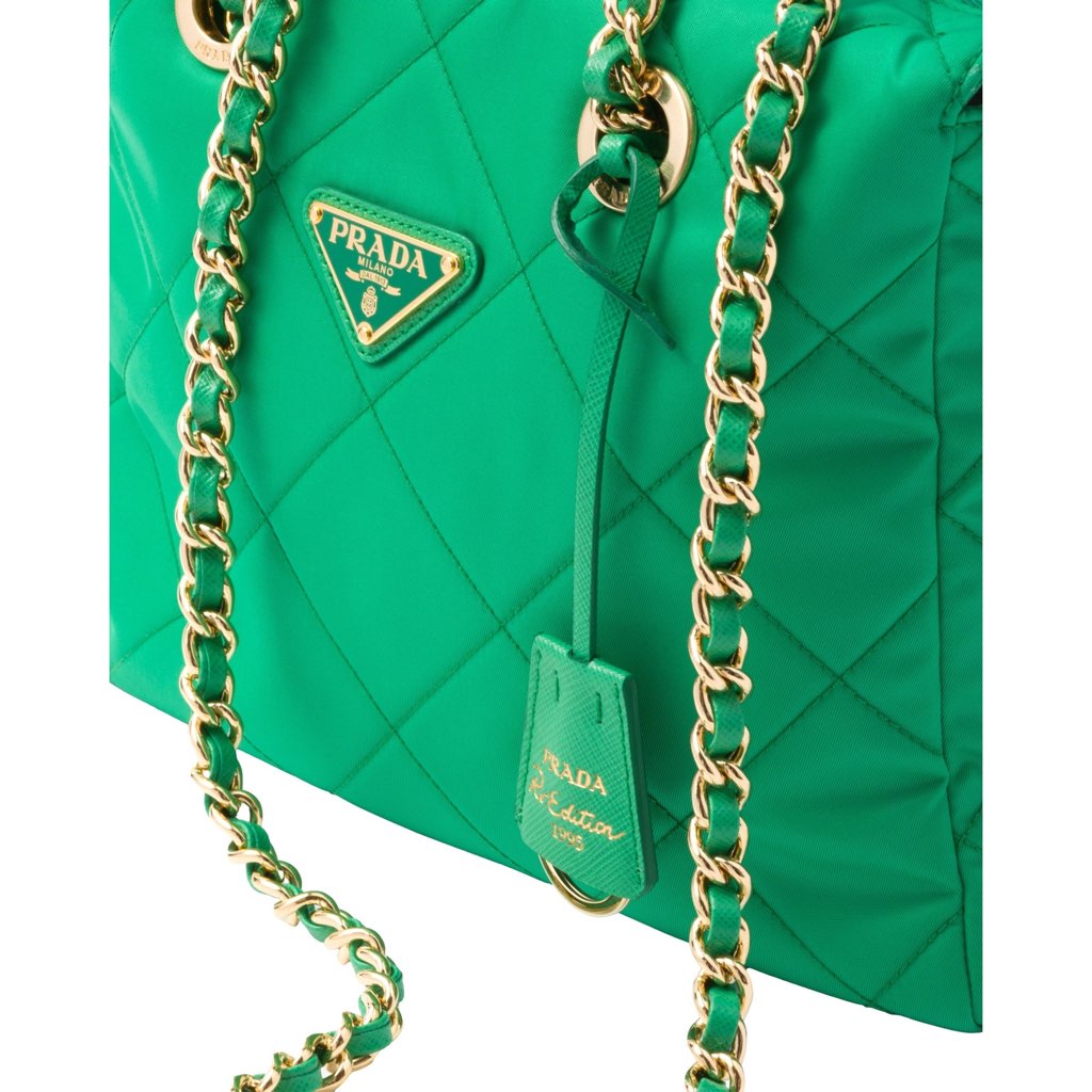 Prada Prada Re-Edition Menta Green 1995 Cha√Æne Re-Nylon Tote Bag - Detail 1