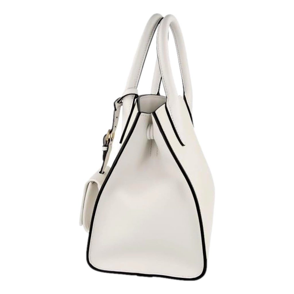 Prada Prada Saffiano Leather Monochrome Bianco White Top Handle Handbag - Side view