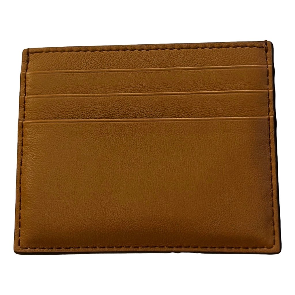 Prada Prada Caramel Soft Grain Leather Gold Embossed Logo Card Holder Wallet - Image 6