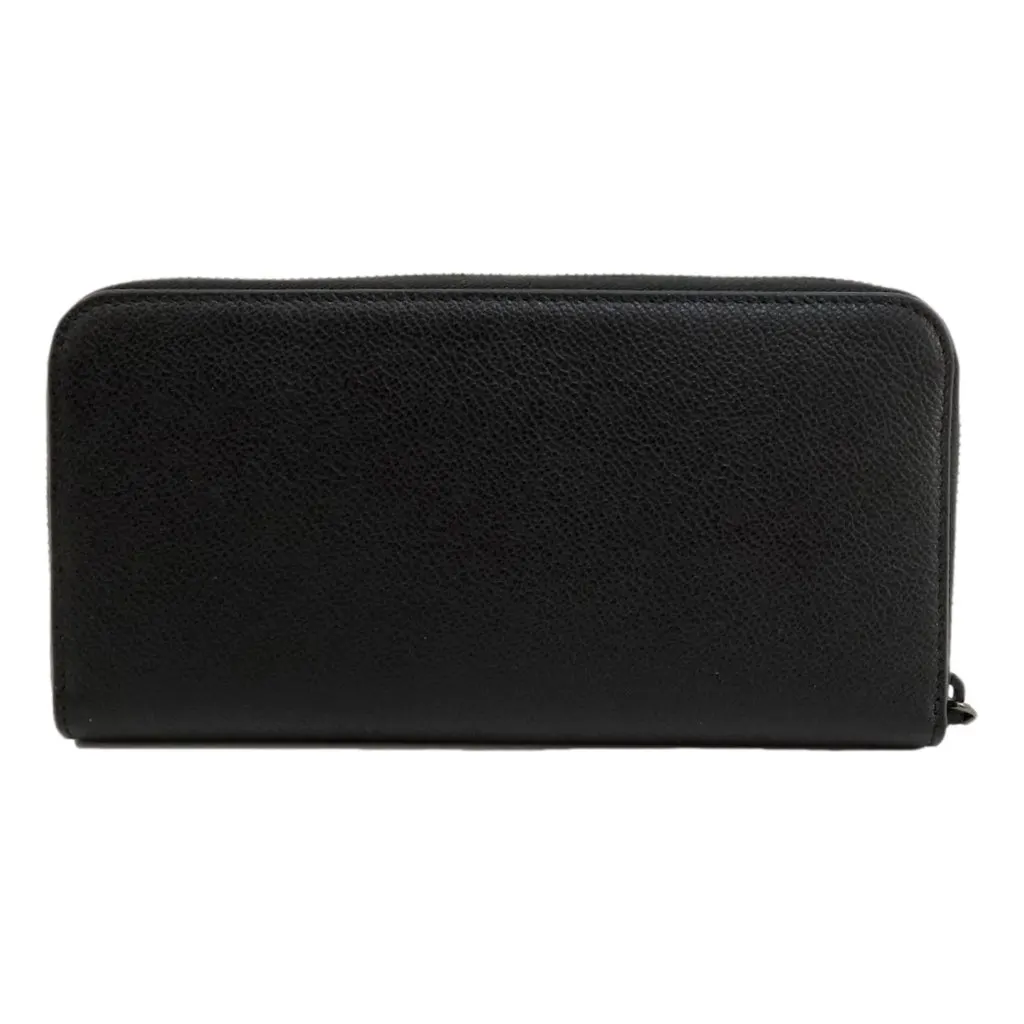 Prada Vitello Grain Long Black and Grey Zip Around Continental Wallet Black Leather Never worn, with tag - Back View