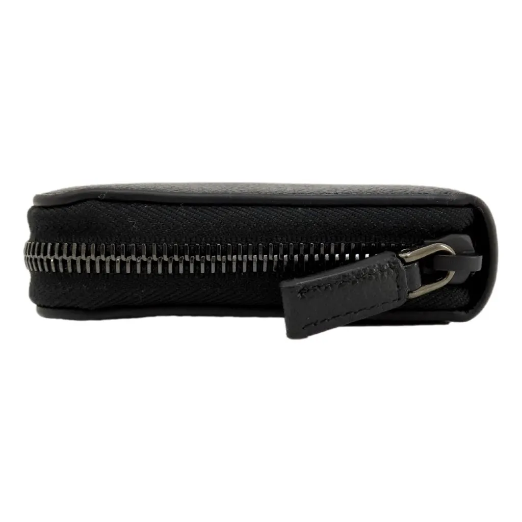 Prada Vitello Grain Long Black and Grey Zip Around Continental Wallet Black Leather Never worn, with tag - Model View