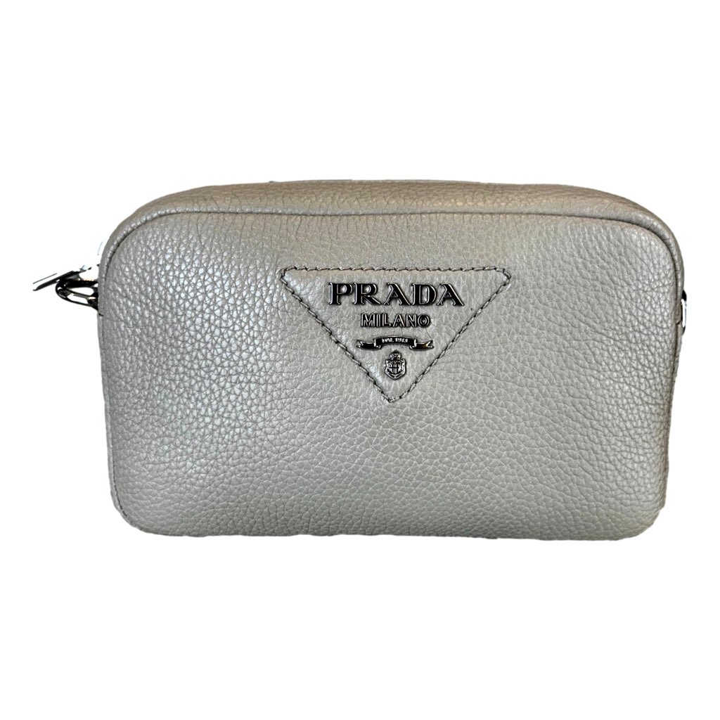 Prada Prada Vitello Daino Leather Sabbia Beige Web Strap Camera Crossbody - Detail 1