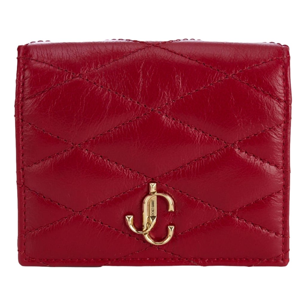 Jimmy Choo Jimmy Choo Farone Raspberry Red Leather Card Case Folding Wallet