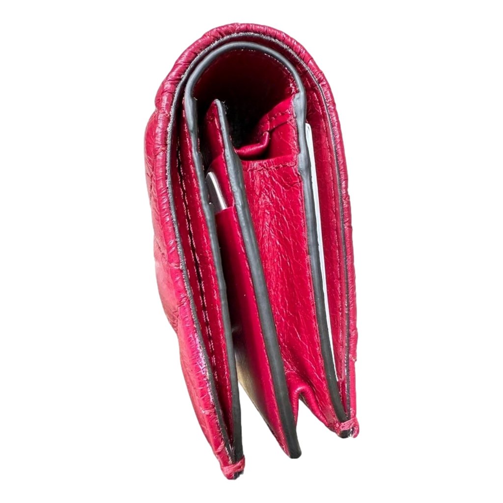 Jimmy Choo Jimmy Choo Farone Raspberry Red Leather Card Case Folding Wallet - Image 6