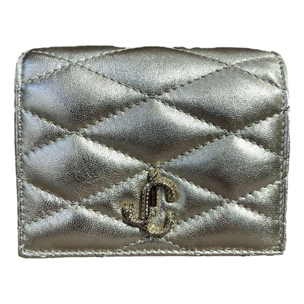 Jimmy Choo Jimmy Choo Farone Champagne Metallic Leather Card Case Wallet