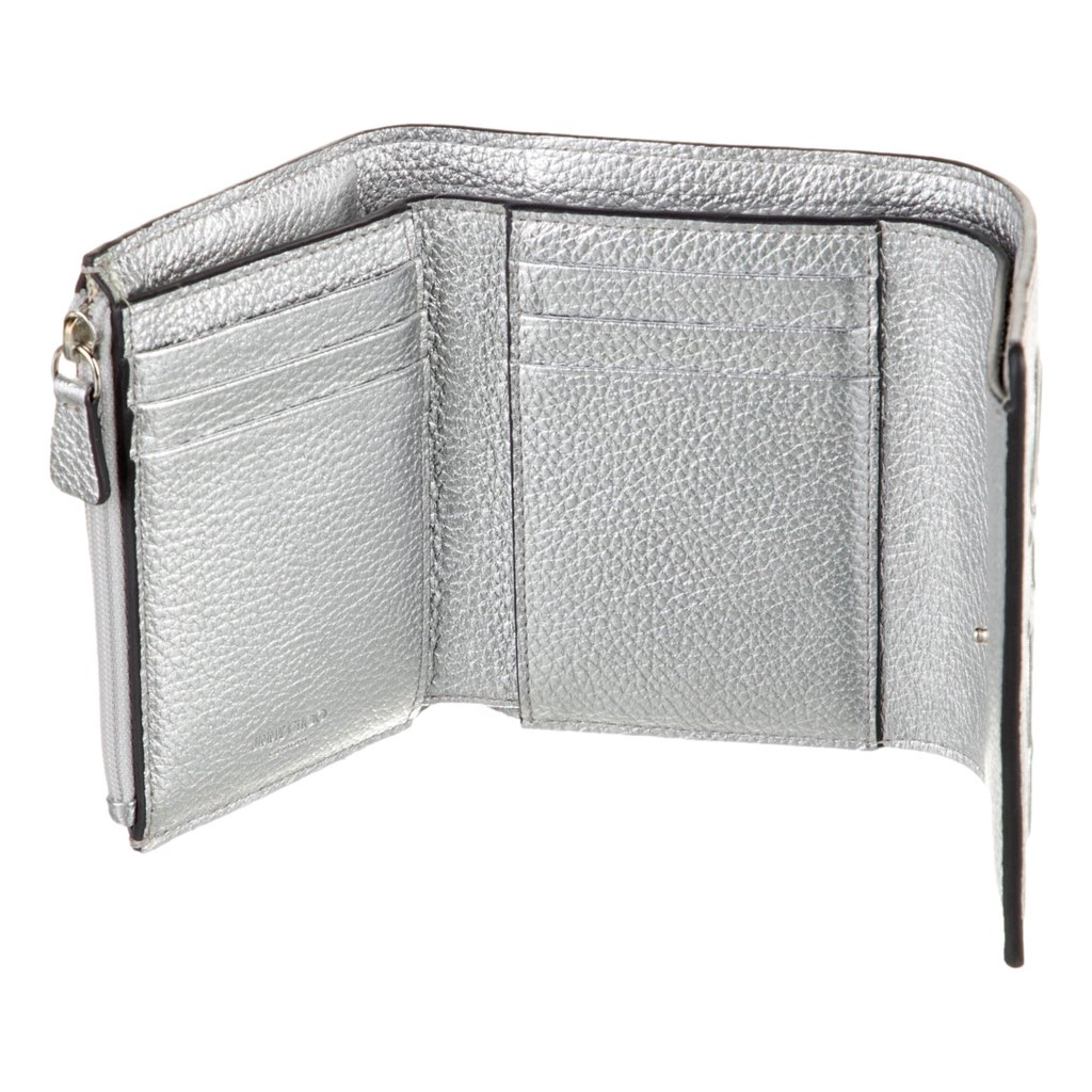 Jimmy Choo Jimmy Choo Loni Silver Leather Embossed Logo Tri-Fold Card Case Wallet - 4