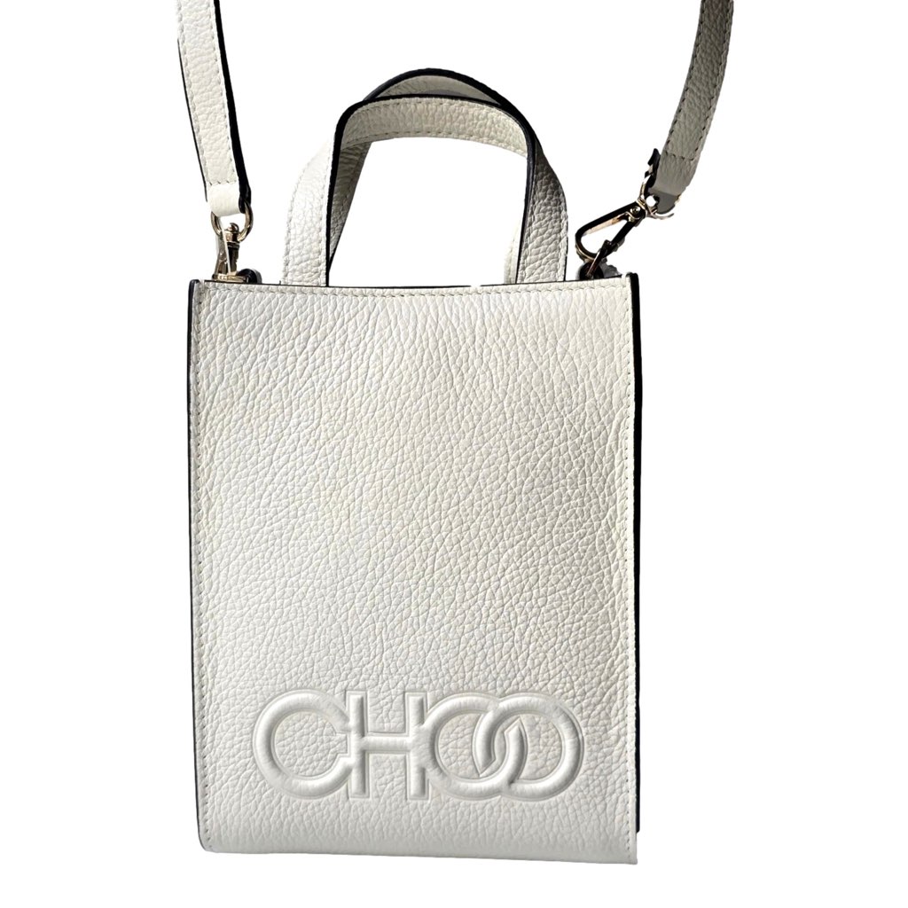 Jimmy Choo Jimmy Choo Milk White Mini Shopper Handbag Crossbody Embossed Logo