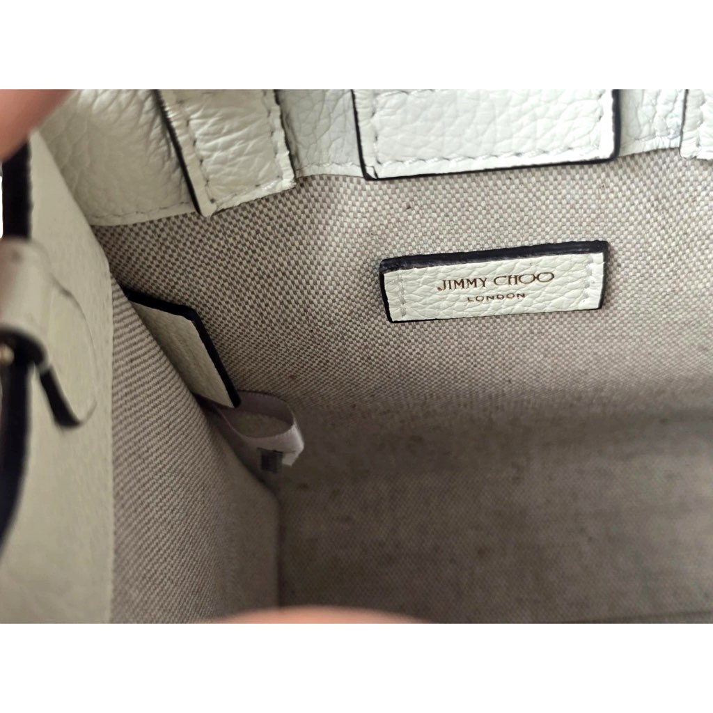 Jimmy Choo Jimmy Choo Milk White Mini Shopper Handbag Crossbody Embossed Logo - Detail 2