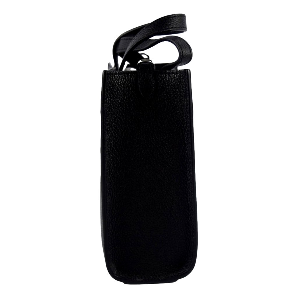 Jimmy Choo Jimmy Choo Black Leather Mini Shopper Handbag Crossbody Embossed Logo - Image 6