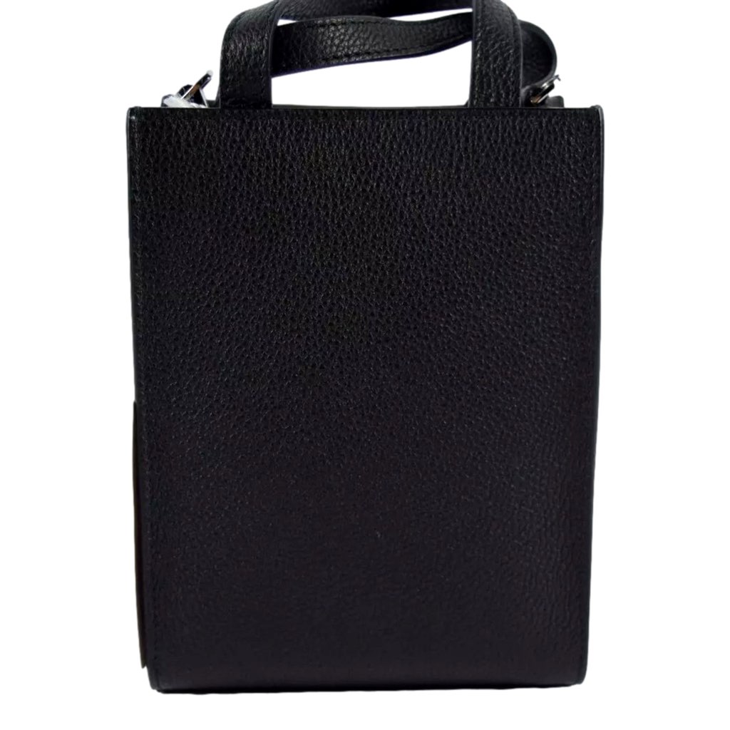 Jimmy Choo Jimmy Choo Black Leather Mini Shopper Handbag Crossbody Embossed Logo - 4