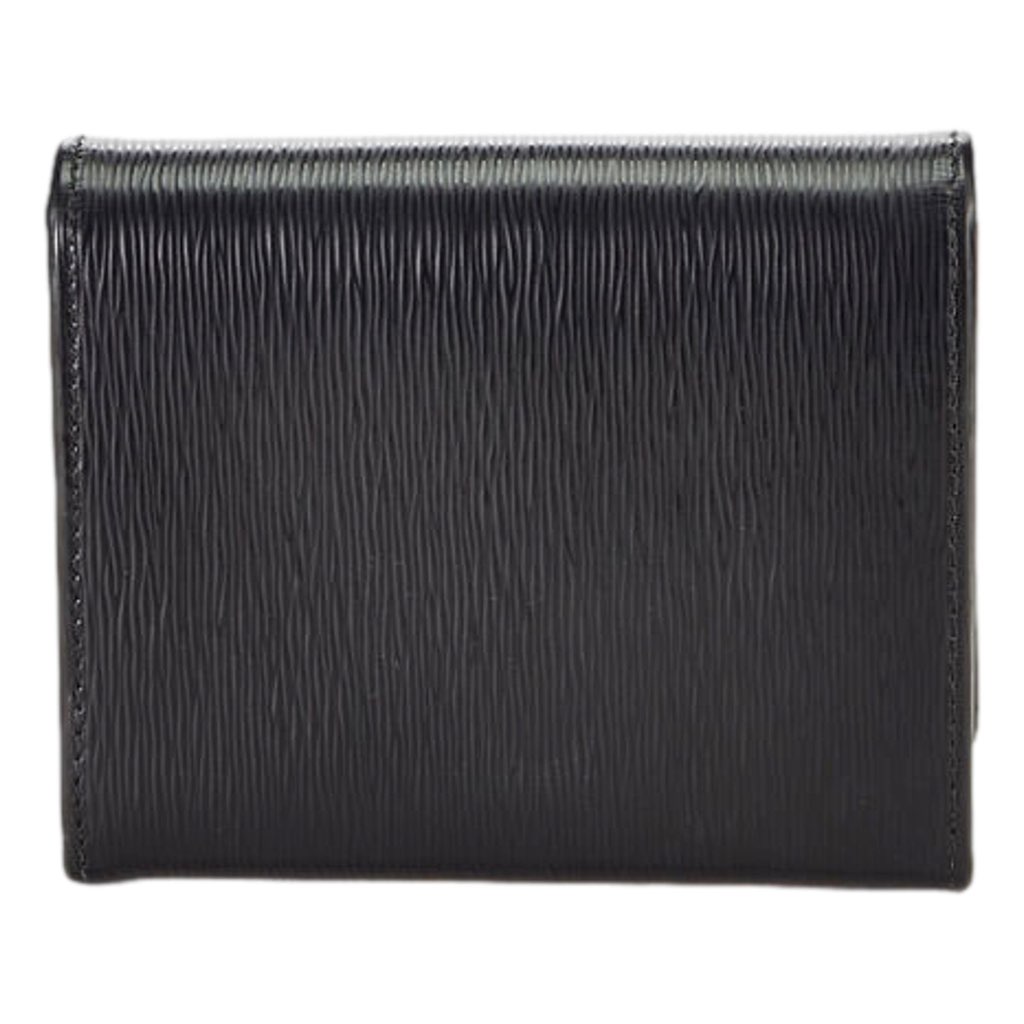 Prada Prada Vitello Move Nero Black Triangle Logo Leather Bifold Snap Wallet - Back view