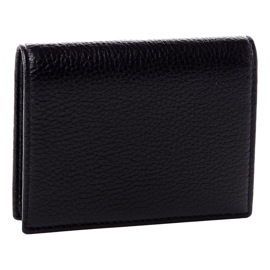 Prada Prada Vitello Grain Nero Black Logo Leather Bifold Snap Wallet - Back view