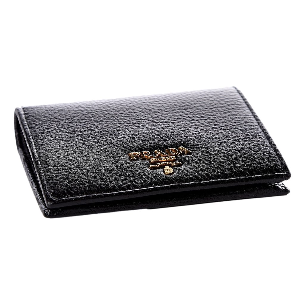 Prada Prada Vitello Grain Nero Black Logo Leather Bifold Snap Wallet - Image 6