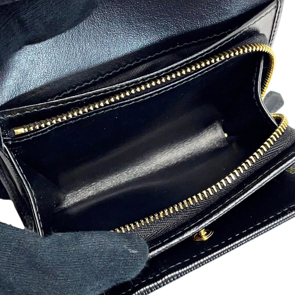 Prada Prada Vitello Move Nero Black Trifold Coin Zipper Snap Card Holder Wallet - 4