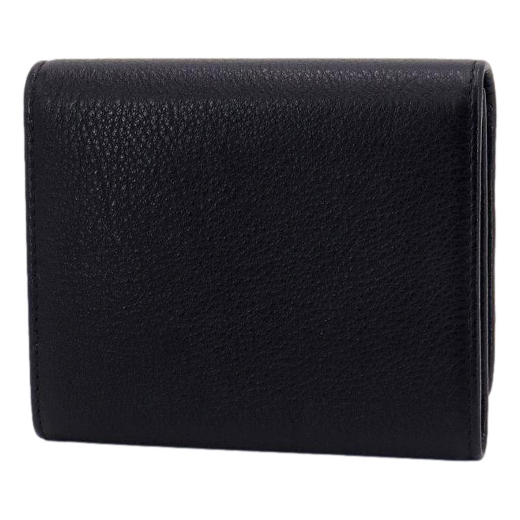 Prada Prada Vitello Grain Black Trifold Compact Wallet Leather Logo Plaque - 4