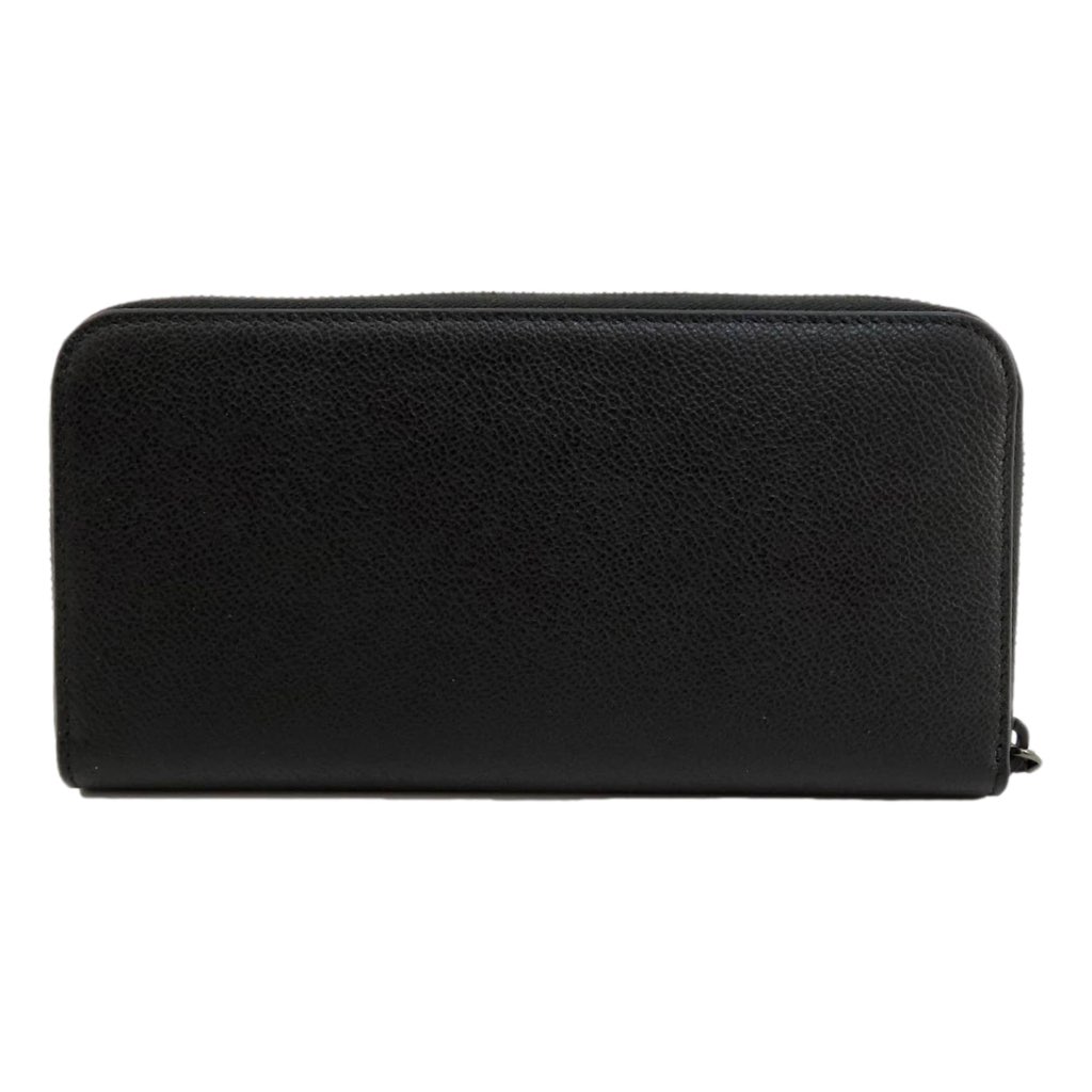Prada Prada Vitello Micro Grain Long Black Zip Around Continental Wallet Triangle Logo - Detail 1